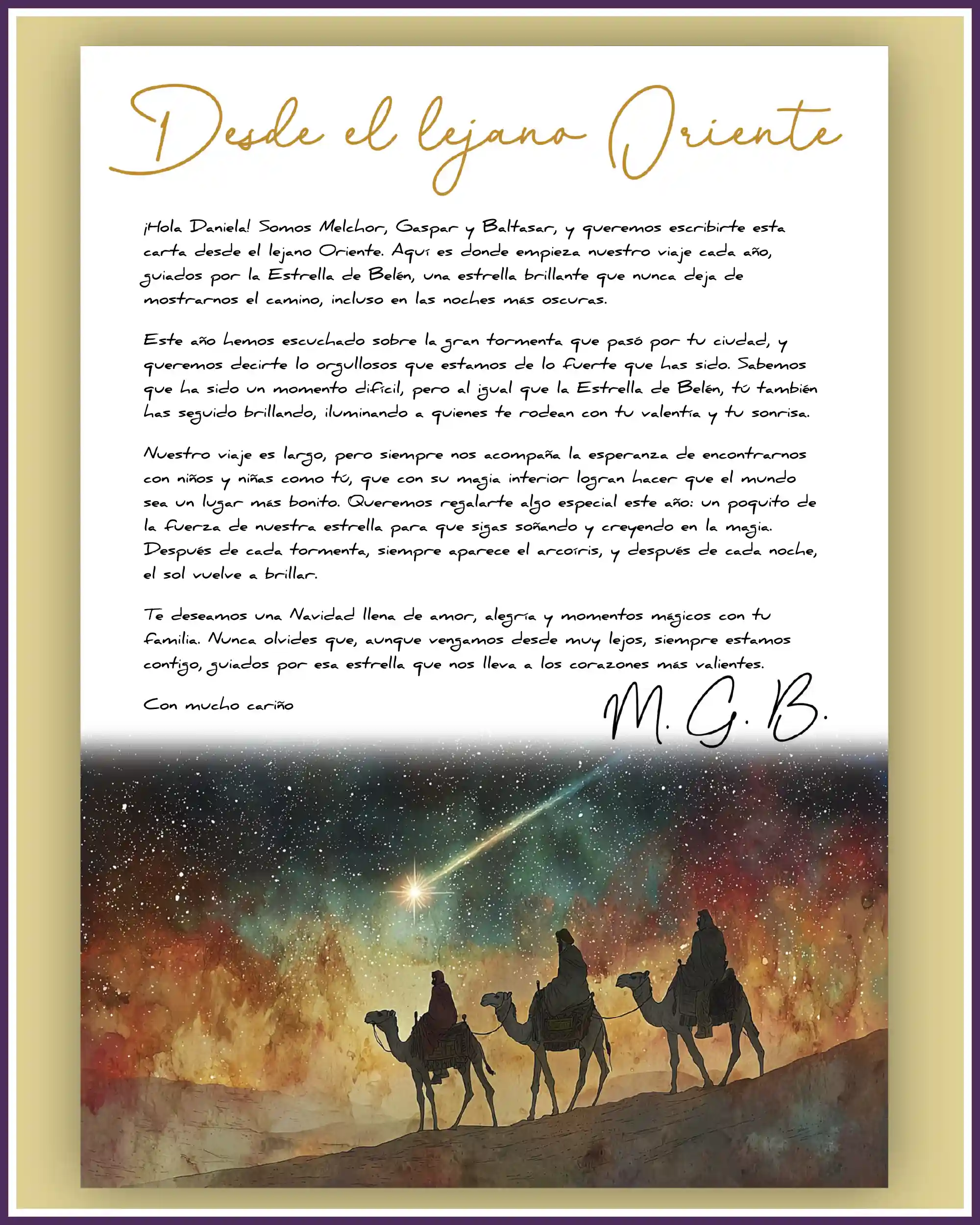 Carta Descargable Dana - Navidad